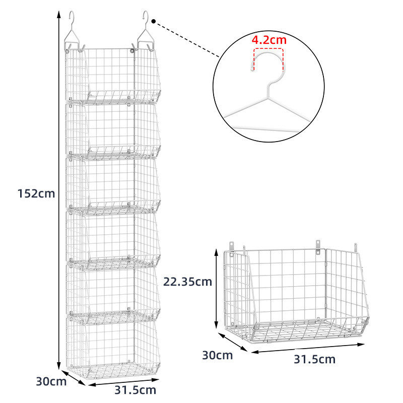 爆款拆卸衣柜收纳筐居家简约衣物置物挂篮可折叠多层收纳篮