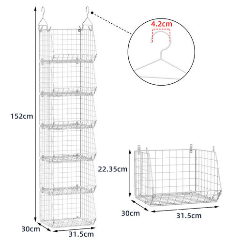 爆款拆卸衣柜收纳筐居家简约衣物置物挂篮可折叠多层收纳篮