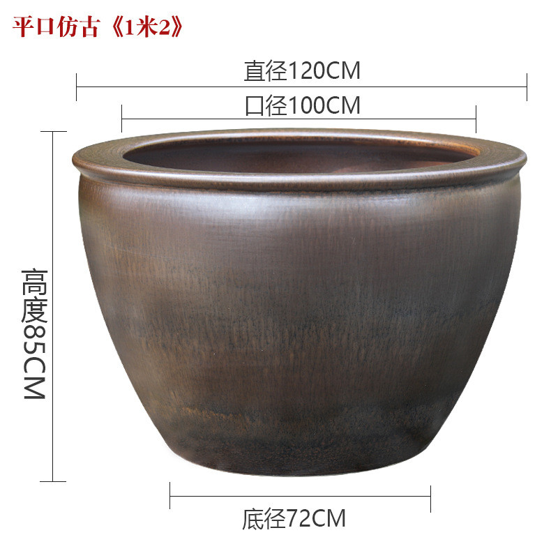 景德镇大水缸户外庭院老式民间老旧陶瓷鱼缸睡莲荷花缸古法养鱼缸