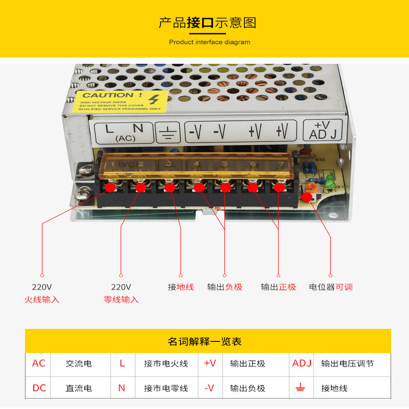 220V转28V30V32V50V1A3A2A4A5A7A10A250W350W直流电源DC 变压器