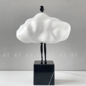 北欧轻奢云朵女孩摆件样板间售楼处卧室儿童房创意轻奢电视柜装 饰