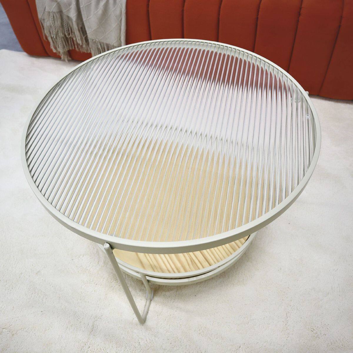 简约现代轻奢圆形小户型茶几客厅家用网红ins奶油风玻璃小桌子