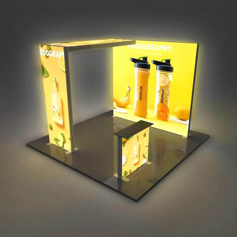 seg灯箱便携式折叠外贸展会布背景墙纺织布led发光卡展台参展灯箱