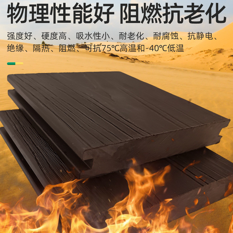 爆款二代实心共挤塑木地板户外露天野外营地太空舱移动地板