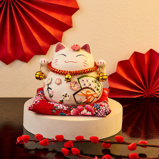 饰品迷你存钱罐开业礼物 创意招财猫摆件家用玄关客厅办公室车载装