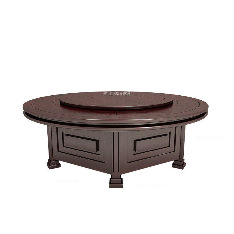 热销酒店包厢新中式电动大圆桌火锅桌 饭店宴会自动旋转实木餐桌,住宅家具,实木餐桌,淘宝优惠券,粉丝福利购,淘宝优惠卷