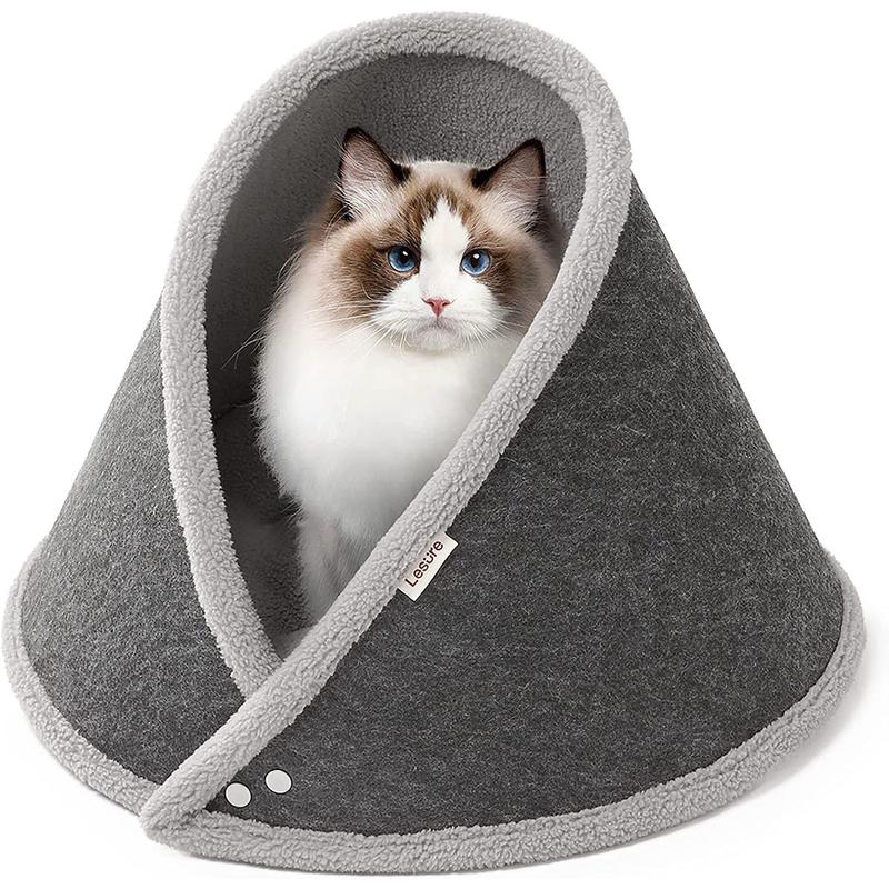 批发新品四季通用可拆洗便捷毛毡猫窝半封闭猫帐篷宠物窝猫床透气