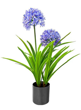 亚马孙热卖仿真百子莲盆栽简约假花落地盆景家居装饰仿真绢花摆件