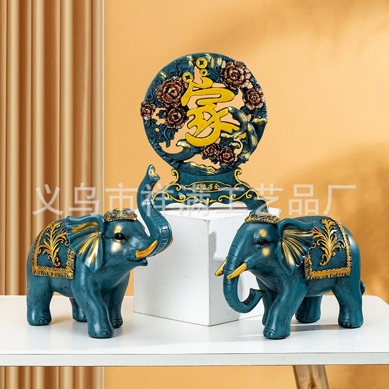 现代客厅招财象装饰品工艺品酒柜办公室家居电视柜玄关桌面摆件