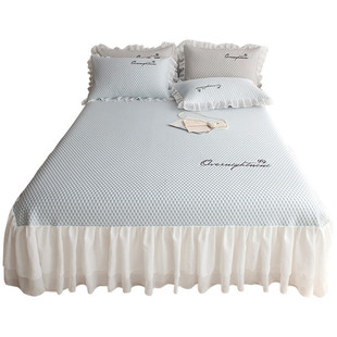 9wor夏季 冰豆豆可水洗冰丝席三件套折叠凉席夏天双人裸睡空调