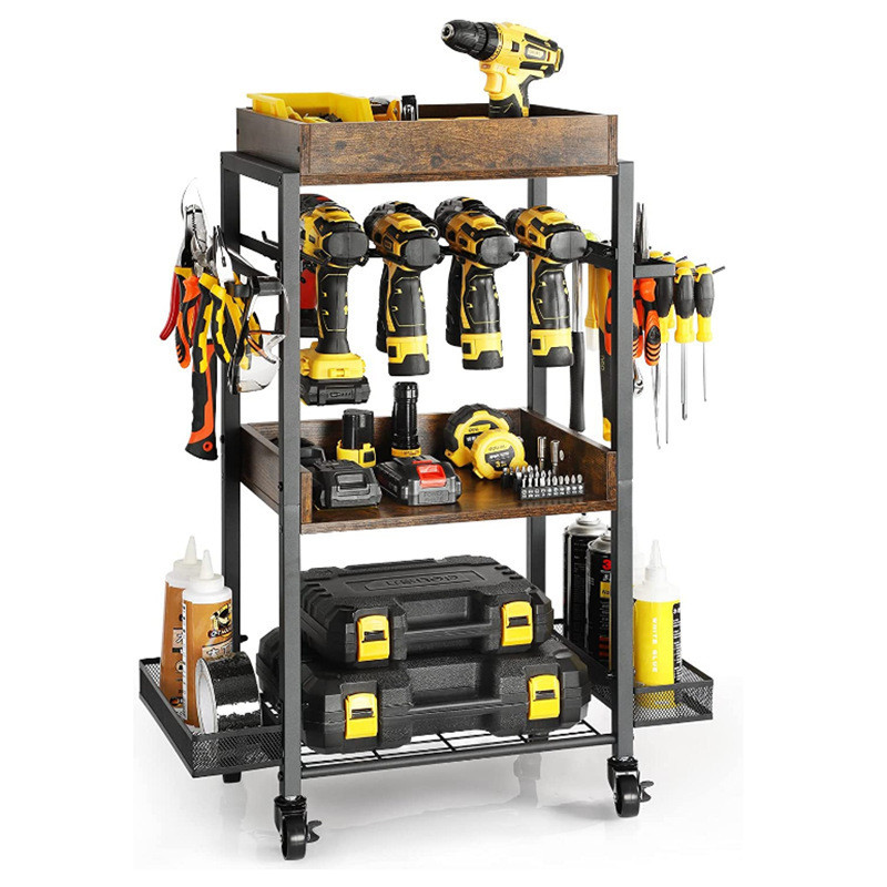 落地工具車(chē)手電鉆架 電動(dòng)工具架充電鉆收納架 可移動(dòng)儲(chǔ)物置物架
