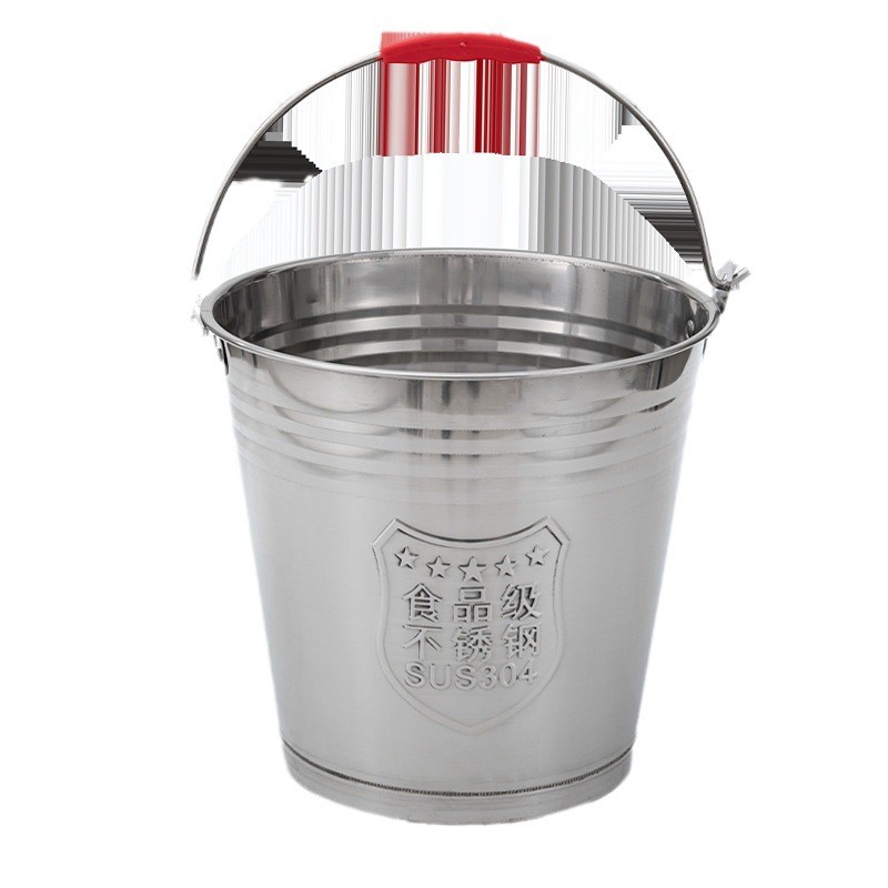 家用手提式不锈钢水桶特厚304储水桶食品级油桶幼儿园桶带盖铁桶