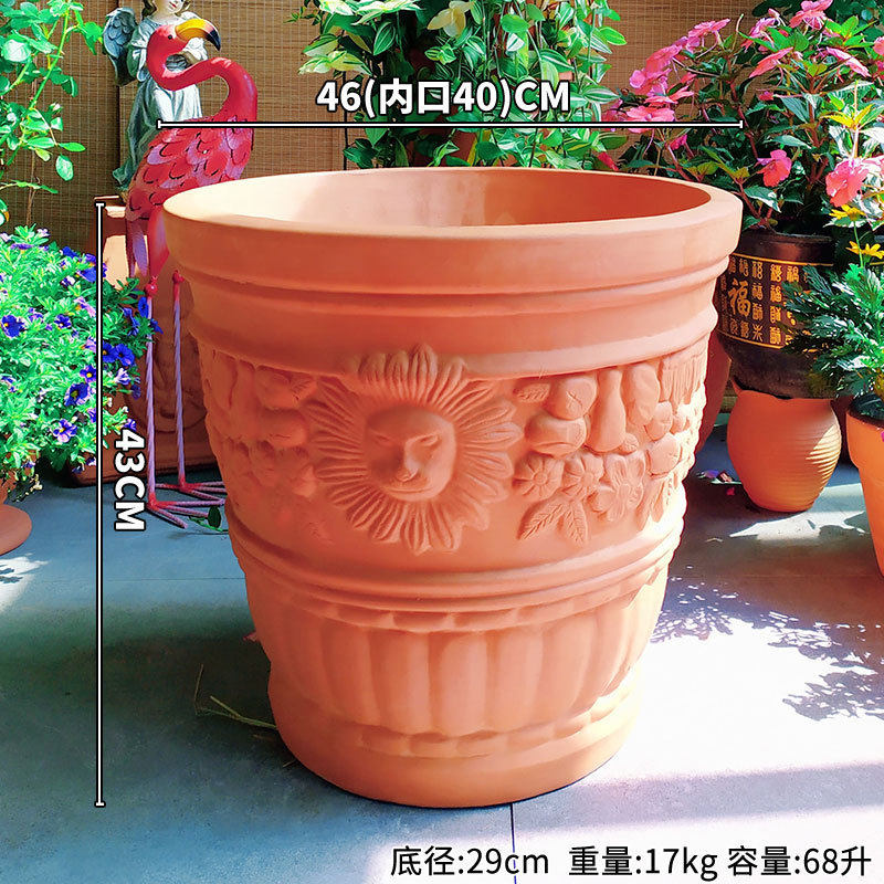 现货大口径素多肉陶罐庭院装饰单件复古花盆无釉透气烧盆家用批发