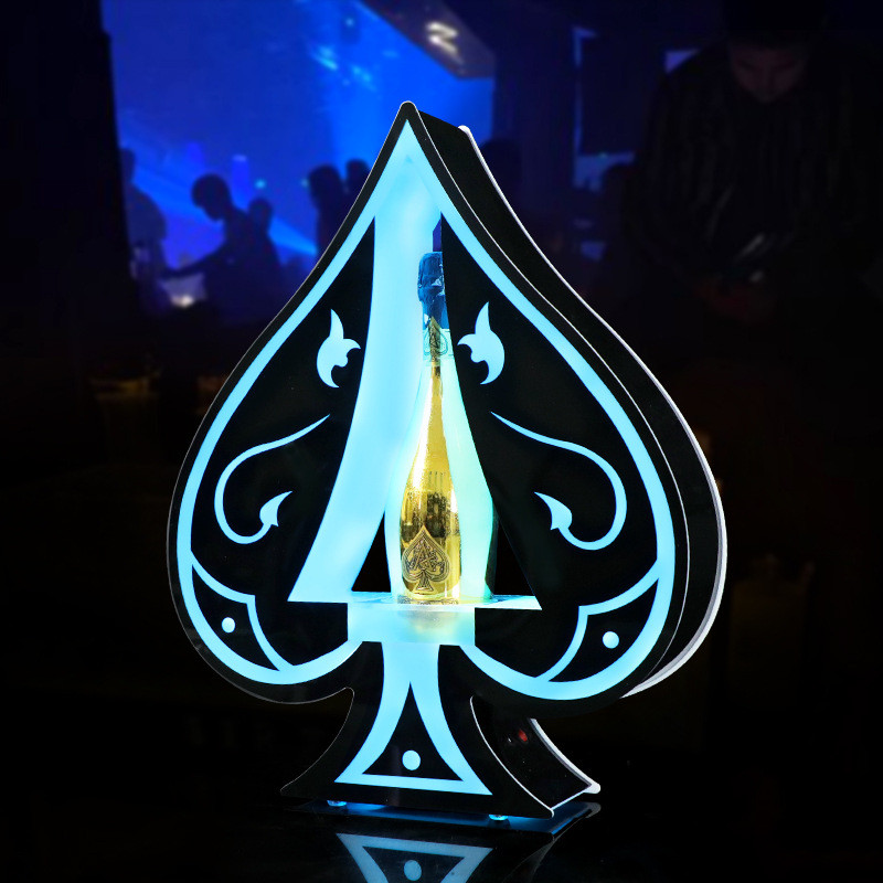 现货led洋酒黑桃a酒座香槟酒托酒吧ktv夜店发光展示架酒具
