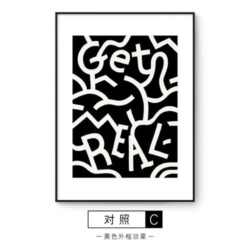 北欧现代简约黑白创意抽象文艺玄关客厅餐厅卧室办公室小众挂墙画