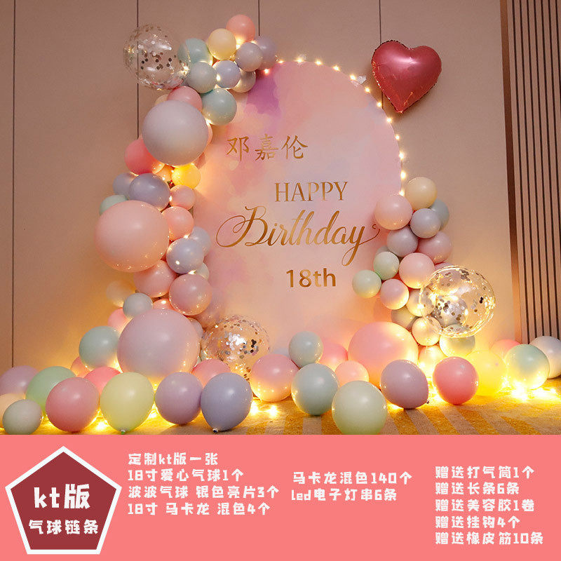 生日布置成人礼18岁女神男士网红高级ins气球派对背景墙装饰kt板,节庆用品/礼品,拉花,淘宝优惠券,粉丝福利购,淘宝优惠卷