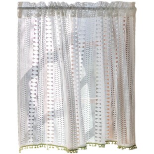 美式田园半帘纱帘门帘厨房隔断帘韩式白色窗帘ins风蕾丝短帘新品