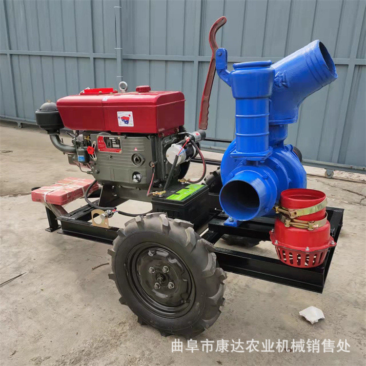 热销8寸柴油抽水立方上水量680机组四轮车轴输出6寸离心泵