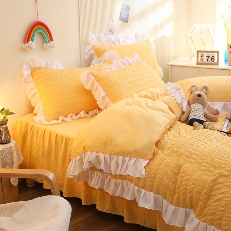 bx62夏季夏天薄被套单件公主风少女床单被罩四件套花边单人三件套