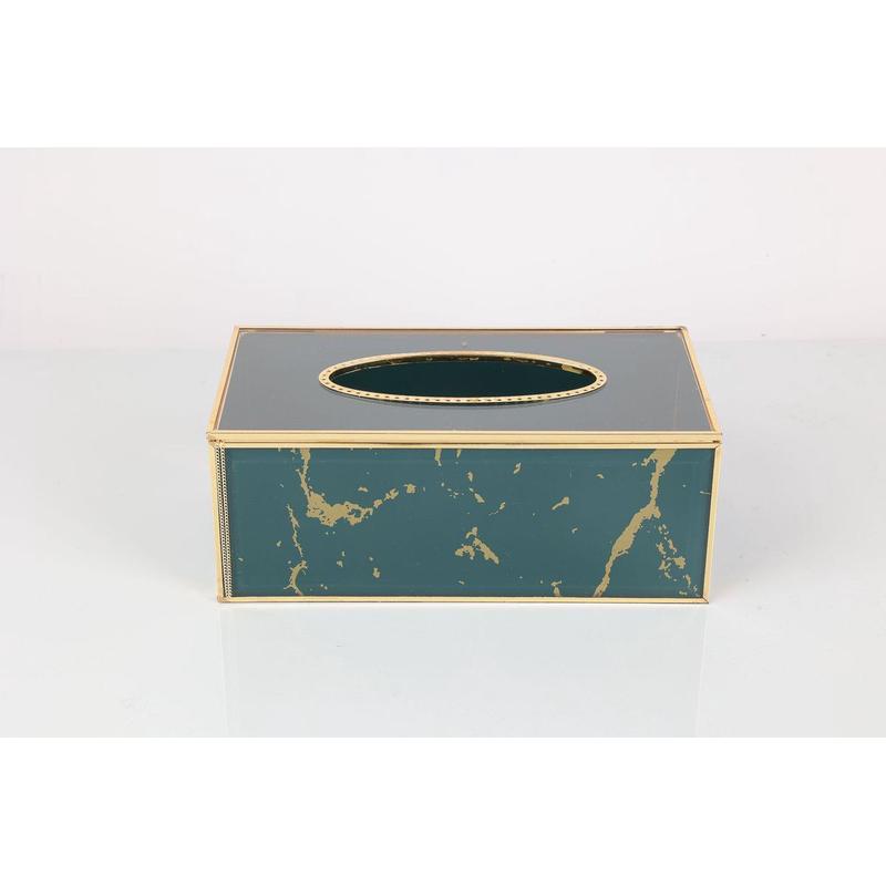 镜面墨绿家用收纳盒客厅茶几收纳盒抽纸盒收纳整理盒珠宝首饰盒