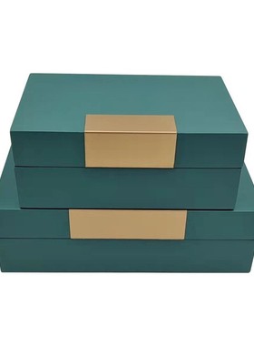 新中式样板房创意装饰梳妆台衣帽间盒珠宝首饰盒家居软装饰品摆件