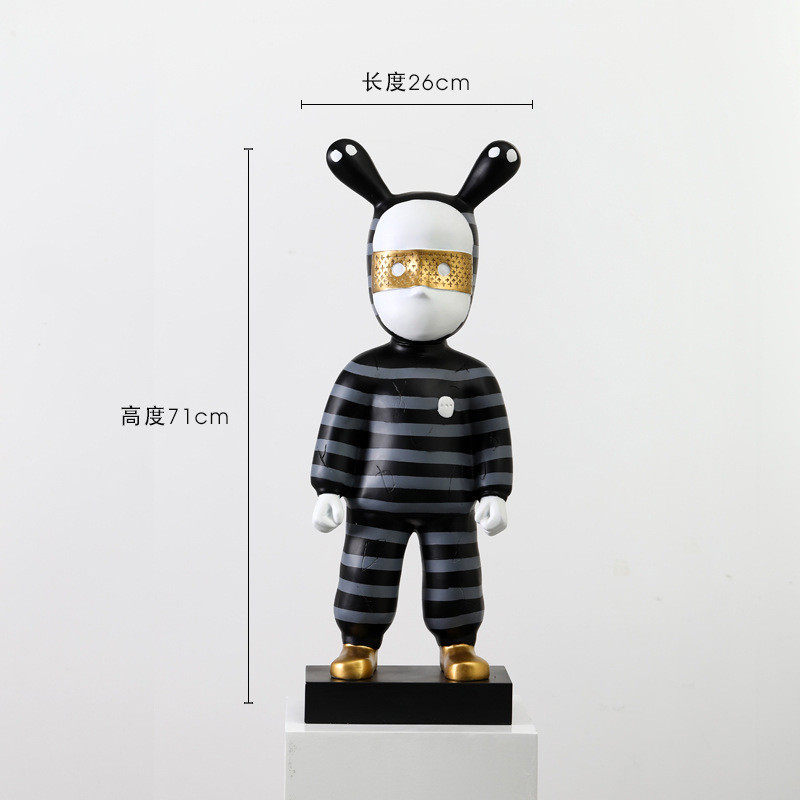 卡通抽象人物雕塑落地摆件大件客厅电视柜样板房摆设艺术软装饰品