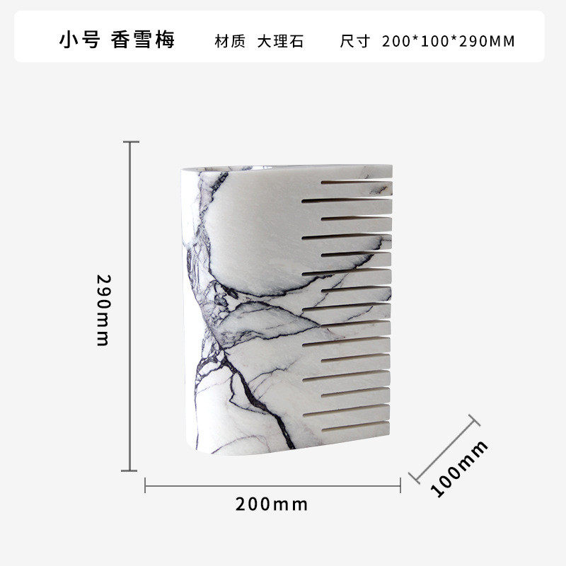 现代简约餐桌天然大理石创意插花瓶摆件样板间客厅玄关桌轻奢茶几