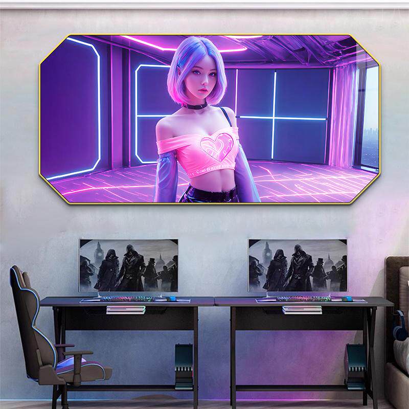 赛博朋克挂画网红电竞酒店房间装现代装饰画
