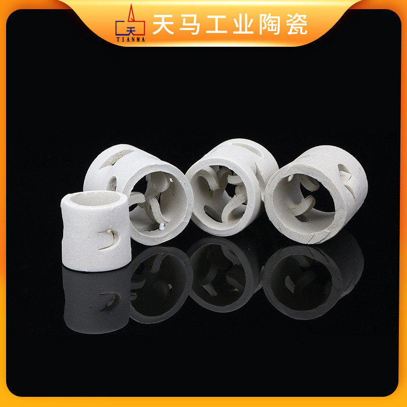 陶瓷鲍尔环脱硫除尘塔填料厂家现货陶瓷鲍尔环填料