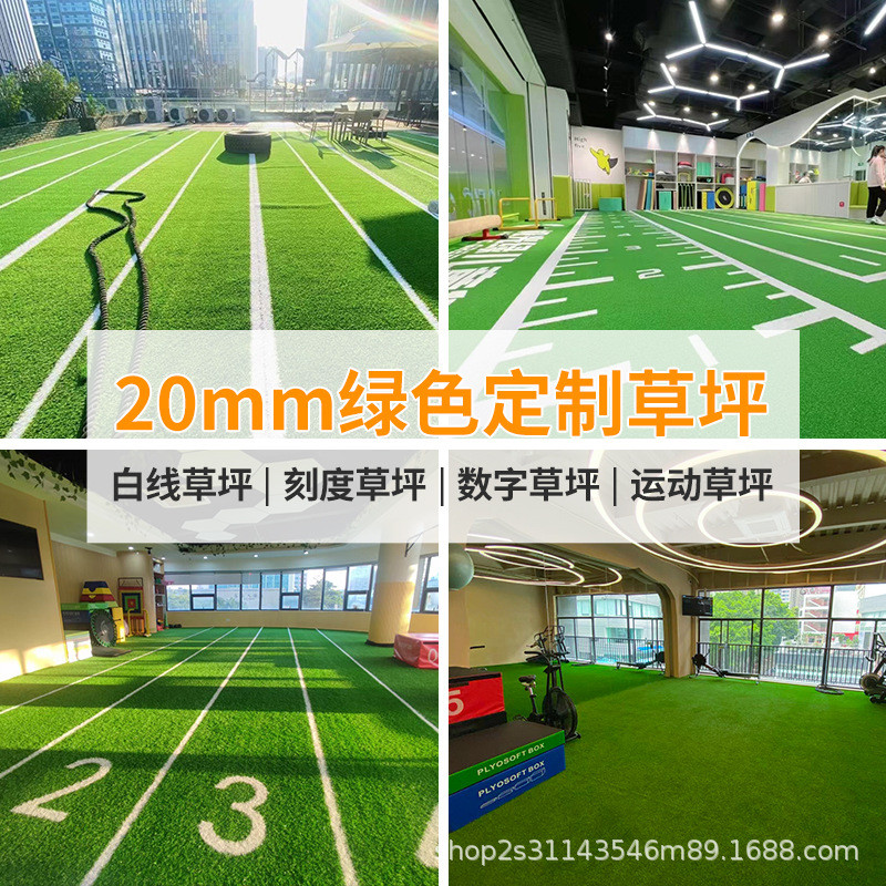 健身房草坪地毯专用仿真跑道室内网红图案人造草垫私教带黑灰草皮