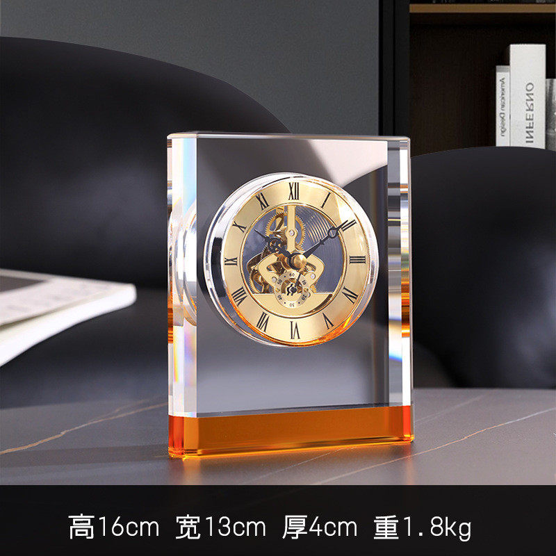 1map水晶式家用台式坐钟客厅时尚空气钟表摆件仿机械桌面摆放座钟