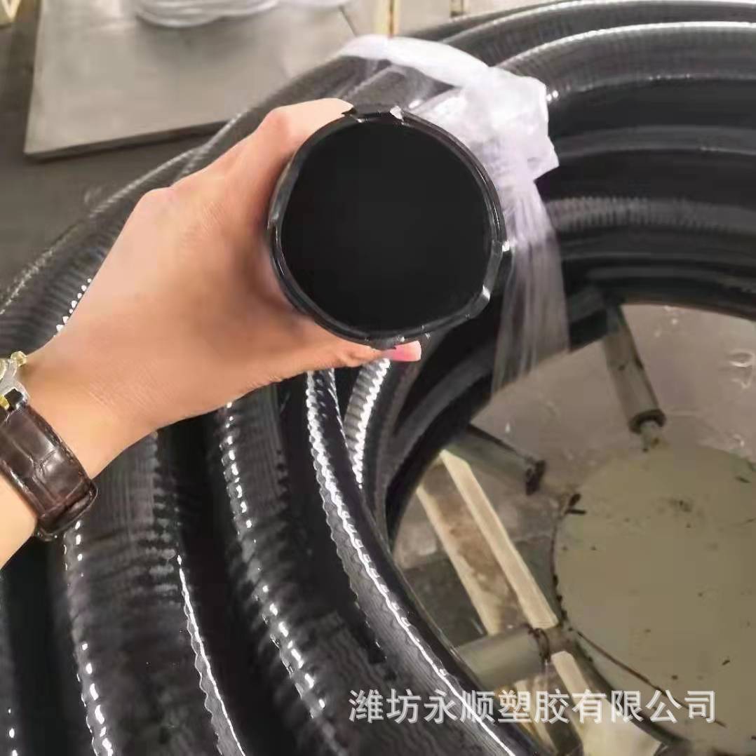 厂家pvc黑色钢丝软管防挠性防青苔套线吸尘管塑料增强螺旋管