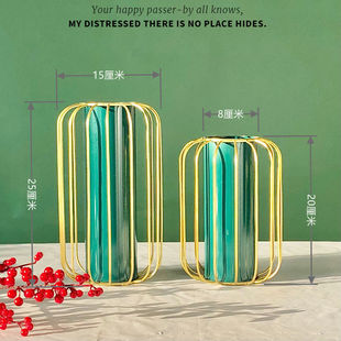 灯笼花瓶风轻奢摆件花客厅装饰跳舞兰假花水培干花创意装饰品