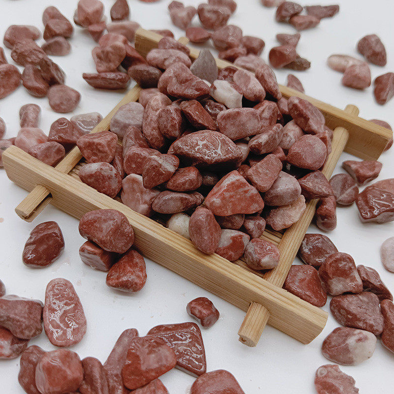 现货胭脂红石子红色碎石/砾石红色水洗铺路园林景观石造景石子