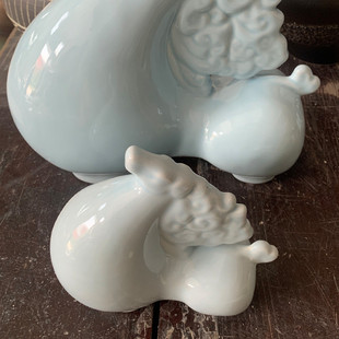 手工青马影陶瓷摆件居饰品客厅办公室玄关装饰摆设新中式博古架