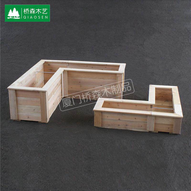 厂家批发组合种植花盆户外长方形阳台花槽公园景区实木花箱碳化