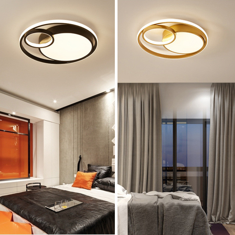 北欧卧室吸顶灯现代简约书房灯智能具圆形房间灯语音led灯