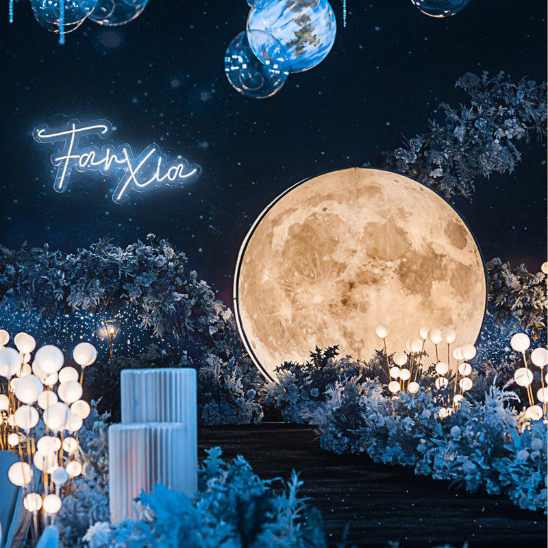 婚庆道具发光月球灯箱婚礼舞台背景装饰铁艺圆形摆件月亮场景布置,橡塑材料及制品,亚克力/有机玻璃,淘宝优惠券,粉丝福利购,淘宝优惠卷