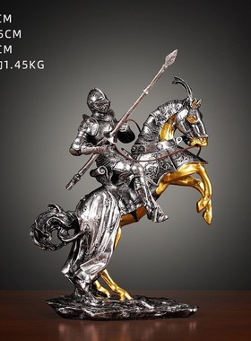 工艺品骑士摆件复古创意铠甲武士马装饰品办公室桌面客厅书房摆设