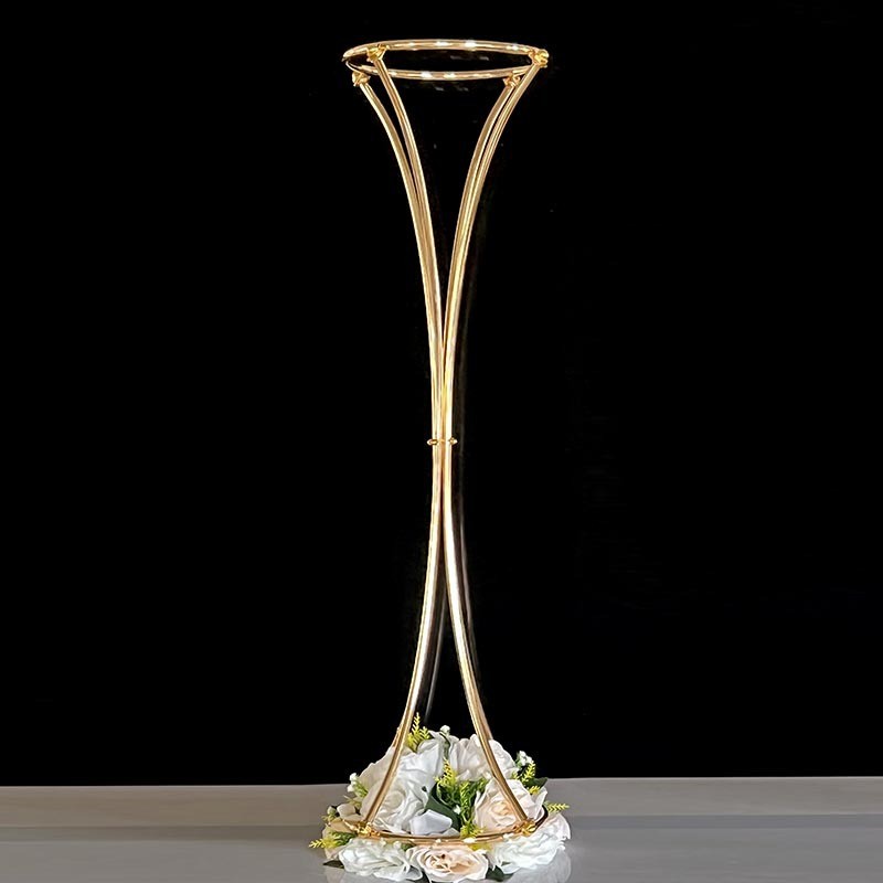 婚庆道具铁艺派对金色路引烛台婚礼酒店宴会厅电镀装饰装饰品