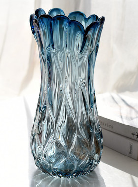 欣可家居轻奢渐变琉璃花瓶插花花器客厅玄关餐桌电视柜装饰摆件