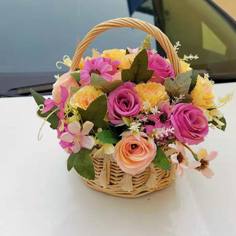 花篮插花干花篮手提编织藤编小花篮鲜花野餐草编花篮子小花篮,鲜花速递/花卉仿真/绿植园艺,多肉植物,淘宝优惠券,粉丝福利购,淘宝优惠卷