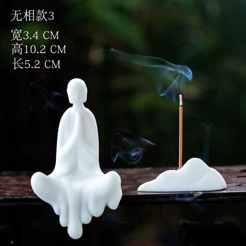 2jgb批发小和尚禅意摆件人物陶瓷佛系无相佛盆景摆件鱼缸造景迷你