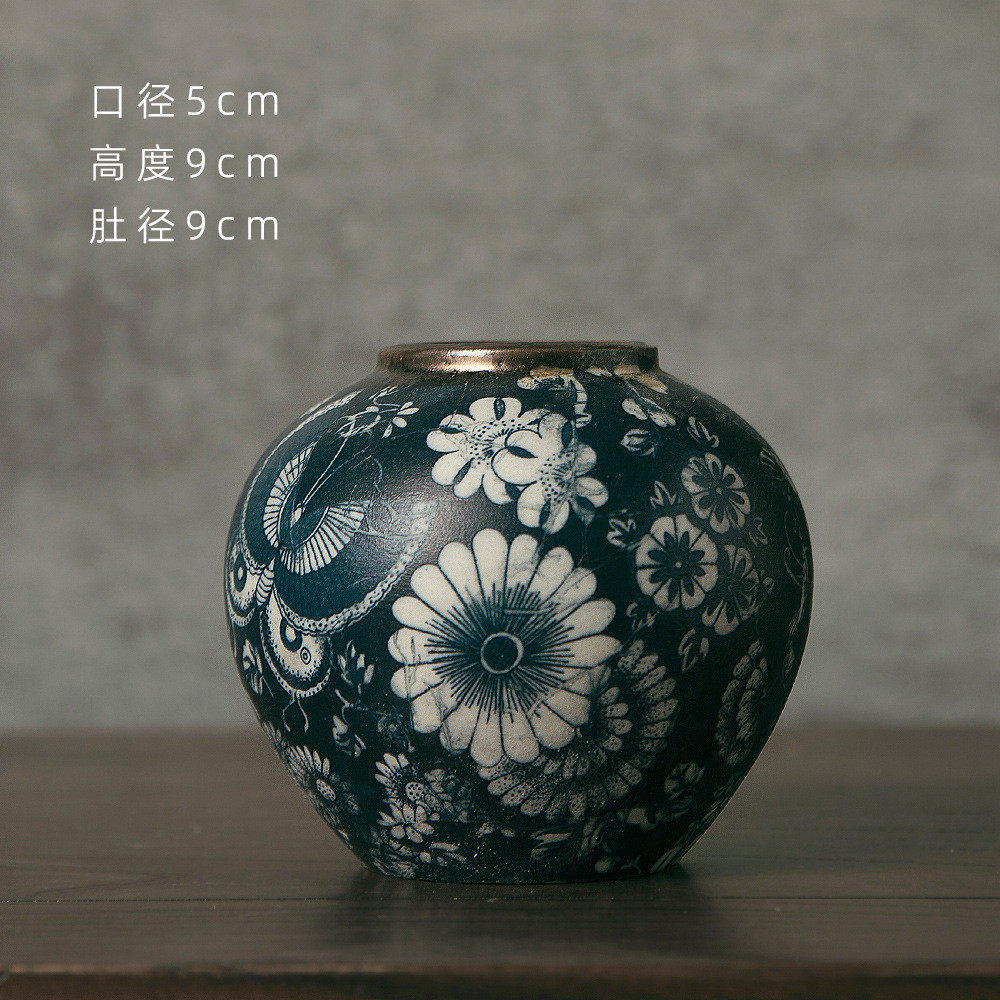 景德镇新中式文艺复古做旧陶瓷花瓶茶装饰品摄影道具创意干花新款,家居饰品,装饰摆件,淘宝优惠券,粉丝福利购,淘宝优惠卷