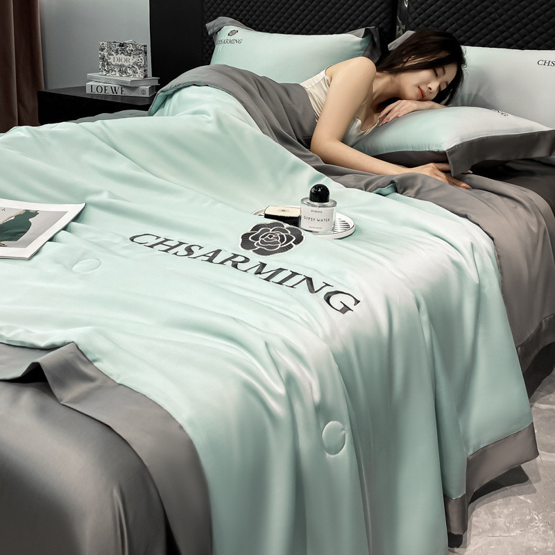 轻奢绣花水洗冰丝夏凉被夏被四件套夏被天丝空调被夏季款