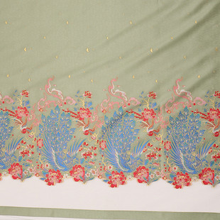 定货高精密色织金银丝大提花面料古装花汉明妆国风马面裙布料