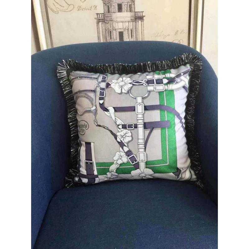 丝绒轻奢丽欧式双面印花流苏抱枕沙发靠垫办公室腰靠样板间方垫子