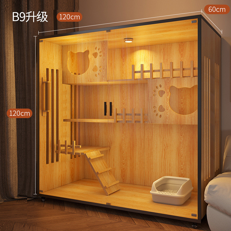 猫笼子家用室内三层猫舍猫窝猫屋猫柜双层自由空间猫别墅