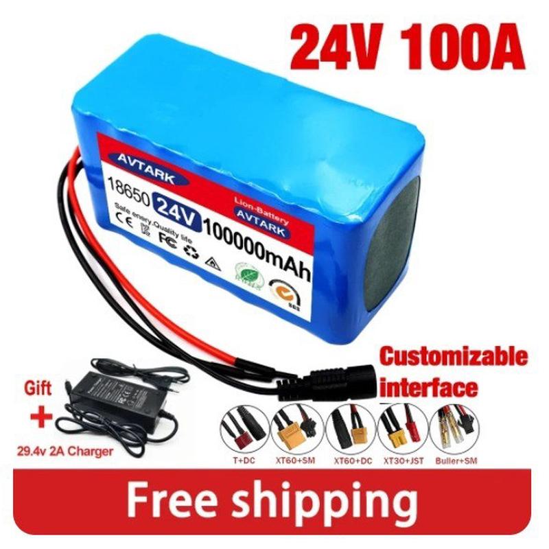 24V100000mAh7S3P18650可充电锂离子电池轮椅自行车电池组