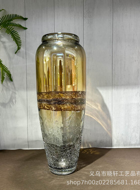 欧式轻奢琉璃套装花瓶客厅酒柜家居摆件高级样板间酒店装饰插花器